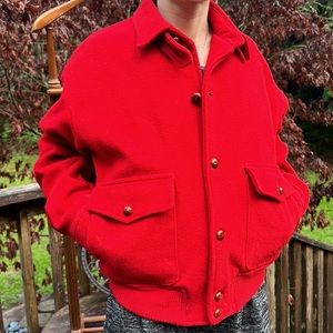 Polo by Ralph Lauren 🏇VINTAGE🏇 red wool bomber jacket made in USA 🇺🇸 size S
